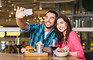 Couple at restaurant