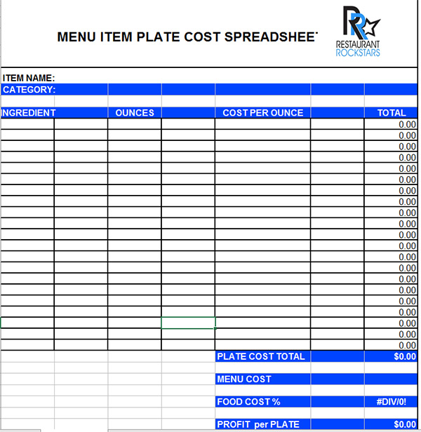 menu-item-plate-cost-restaurant-management-for-restaurant-owners