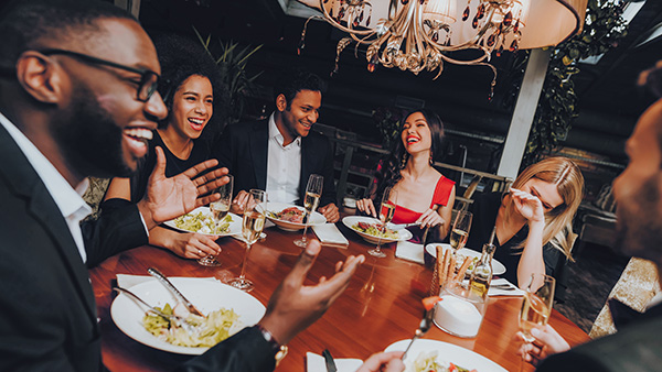 friends at restaurant
