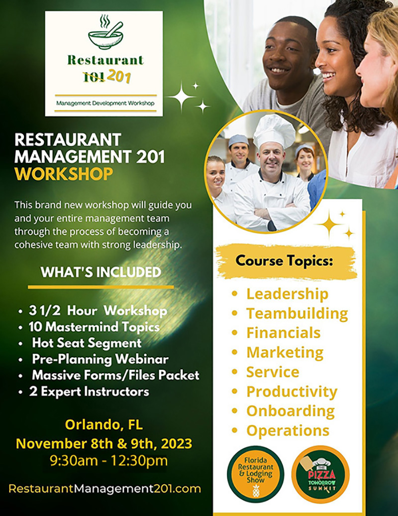 Restaurant Management 201 Workshop Info